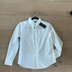 NWT Laure Ralph Lauren White Button Down Shirt